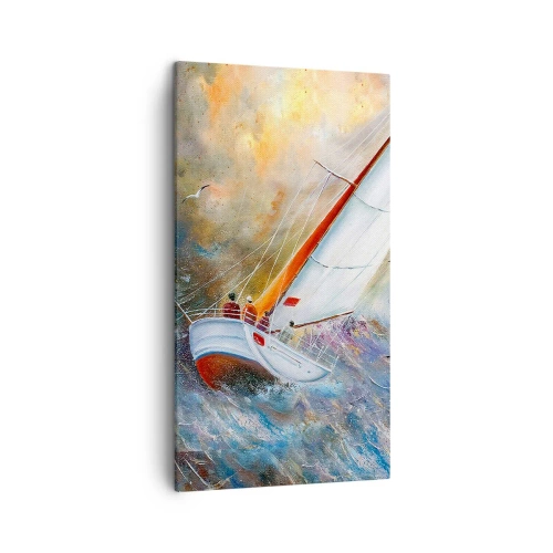 Tablou pe pânză - Alergătoare pe valuri - 45x80 cm