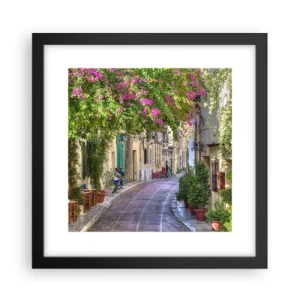 Poster în ramă neagră - Alee înfloritoare - 30x30 cm