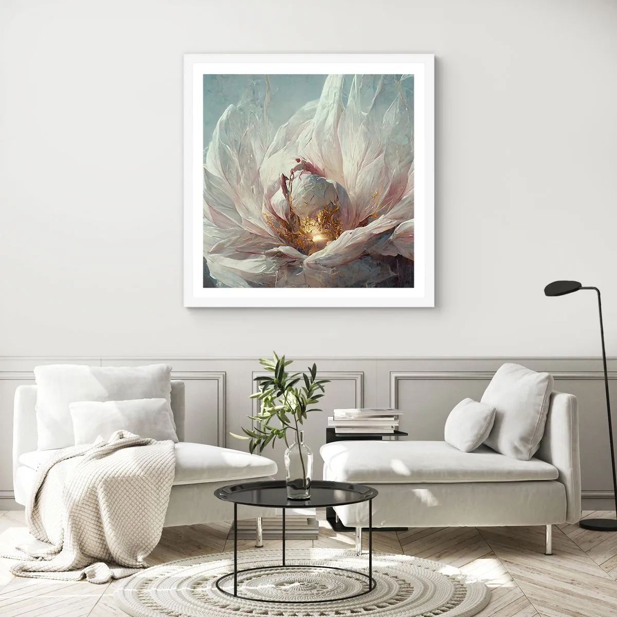 Poster în ramă albă - Înflorește o dată la o sută de ani - 30x30 cm