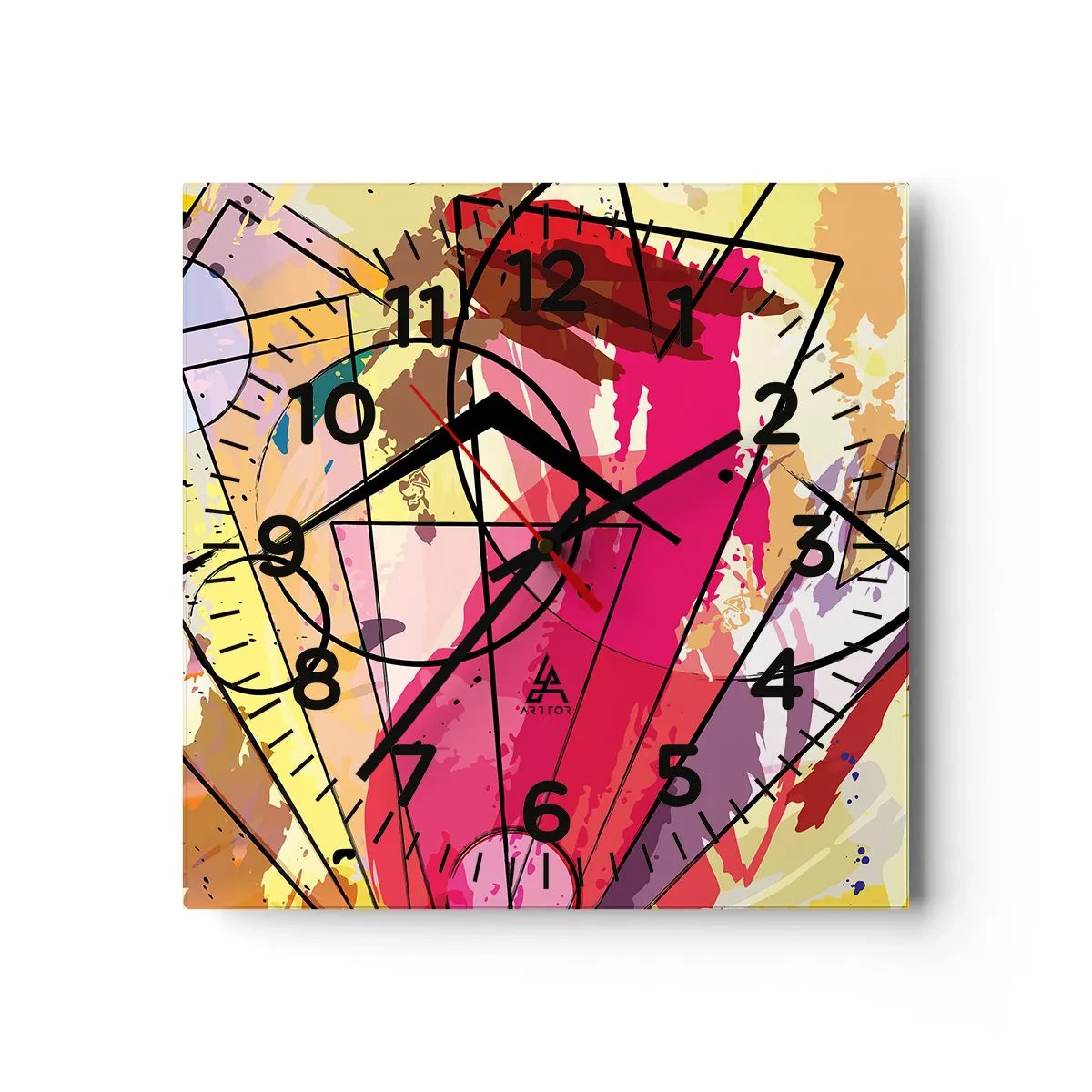 Ceas de perete - Ceas pe sticlă - Explozie - 30x30 cm