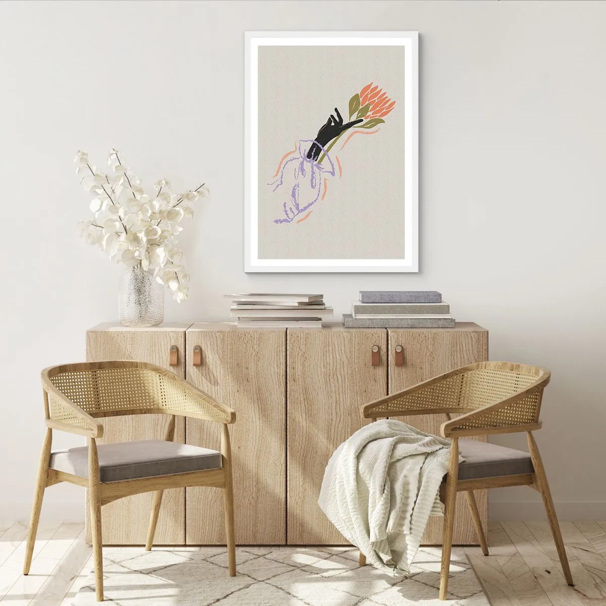 Poster în ramă albă - Atingere surorială - 40x50 cm