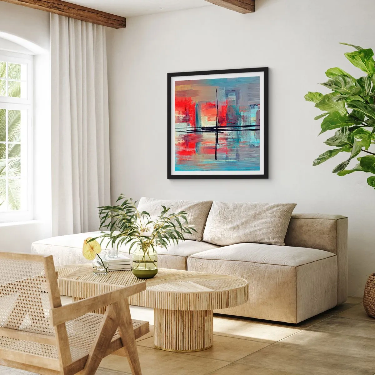Poster în ramă neagră - Peisaj dintr-o dimensiune necunoscută - 30x30 cm