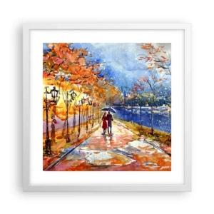 Poster în ramă albă - Împreună până la limita de timp - 40x40 cm