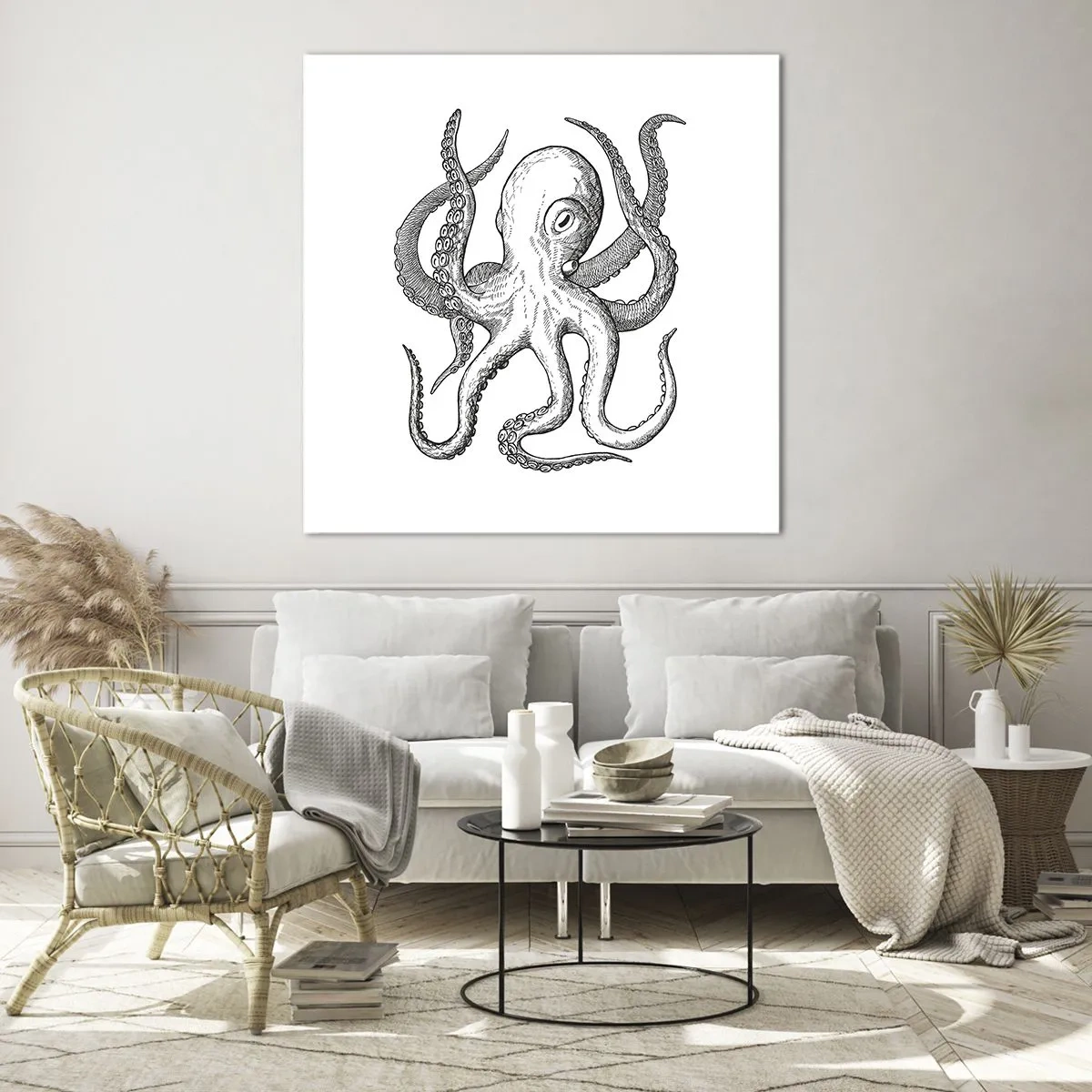 Tablou pe sticlă - Dansând cu valurile - 60x60 cm