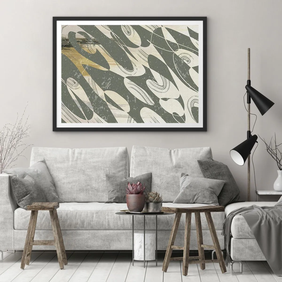 Poster în ramă neagră - Abstracție ritmică - 70x50 cm