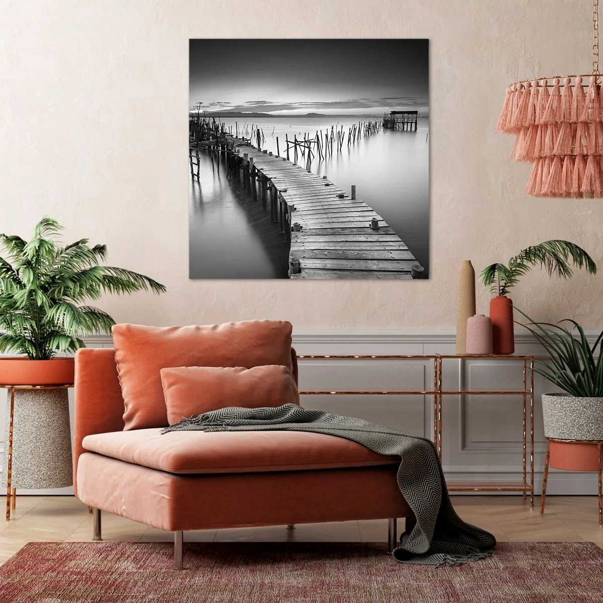 Tablou pe pânză - Liniștea unui țărm uitat - 30x30 cm