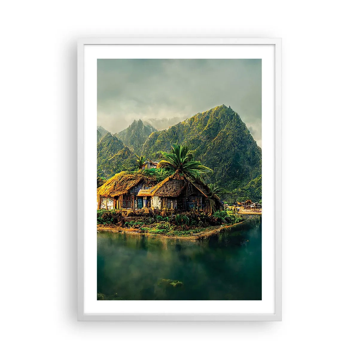 Poster în ramă albă - Paradisul tropical - 50x70 cm
