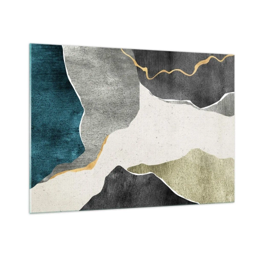 Tablou pe sticlă - Compoziție mozaic cu fir de aur - 100x70 cm