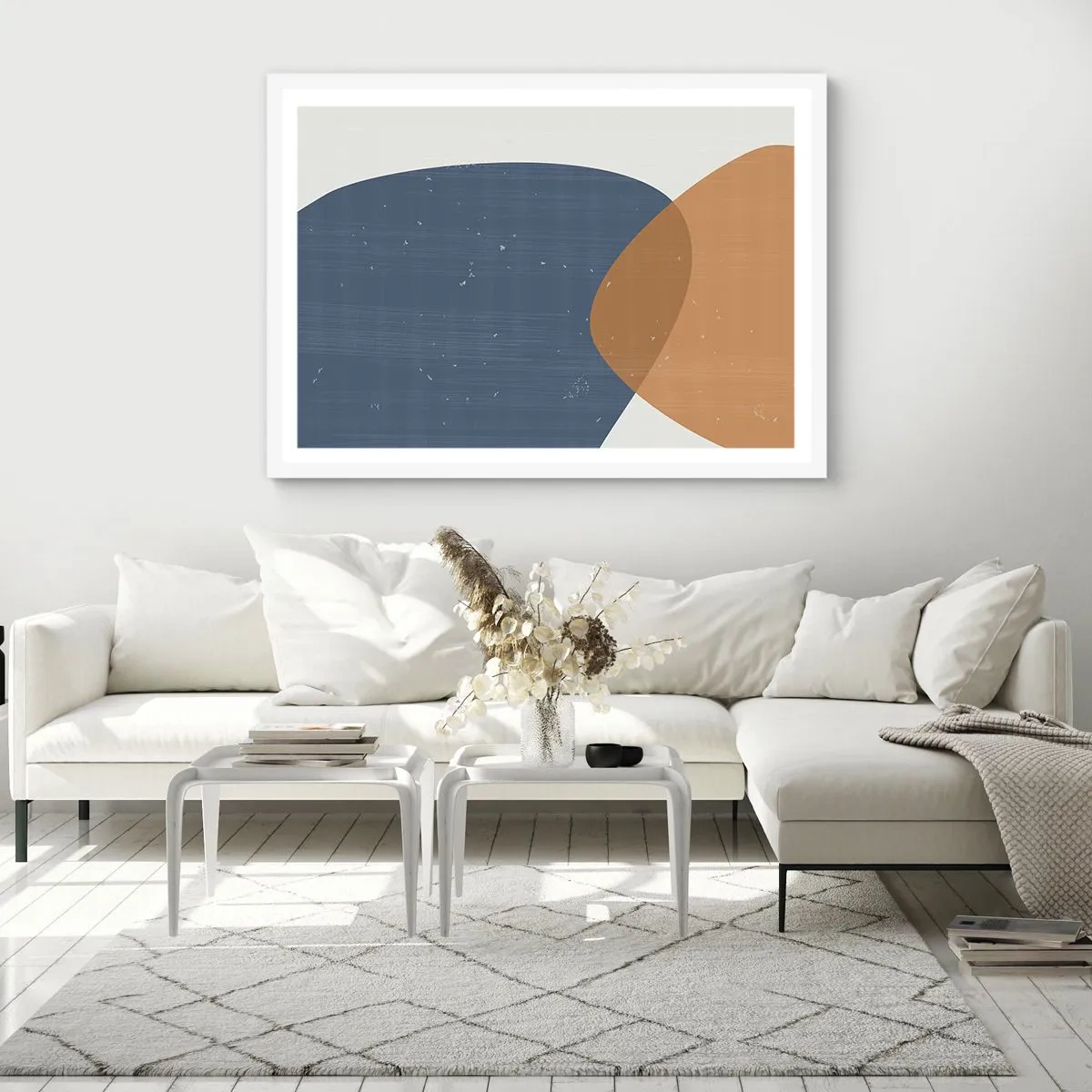 Poster în ramă albă - Ovale și influențe - 100x70 cm