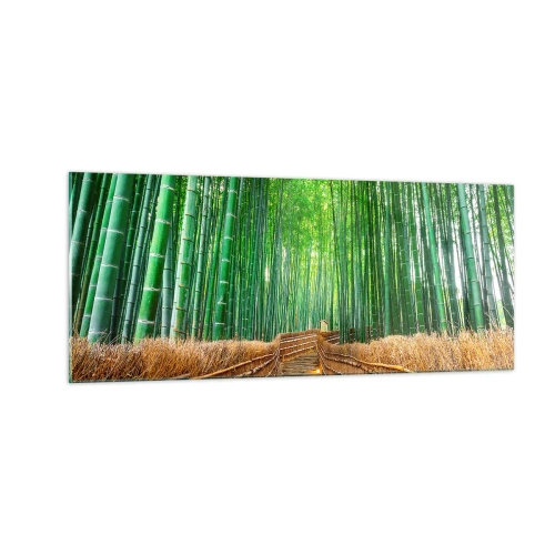 Tablou pe sticlă - Esența naturii asiatice - 100x40 cm