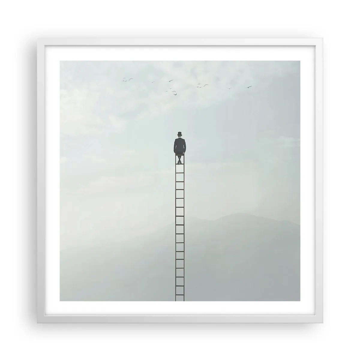 Poster în ramă albă - Fii deasupra - 60x60 cm