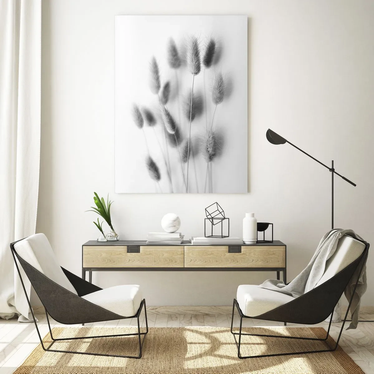Tablou pe sticlă - Pufoșenia ierbii - 50x70 cm