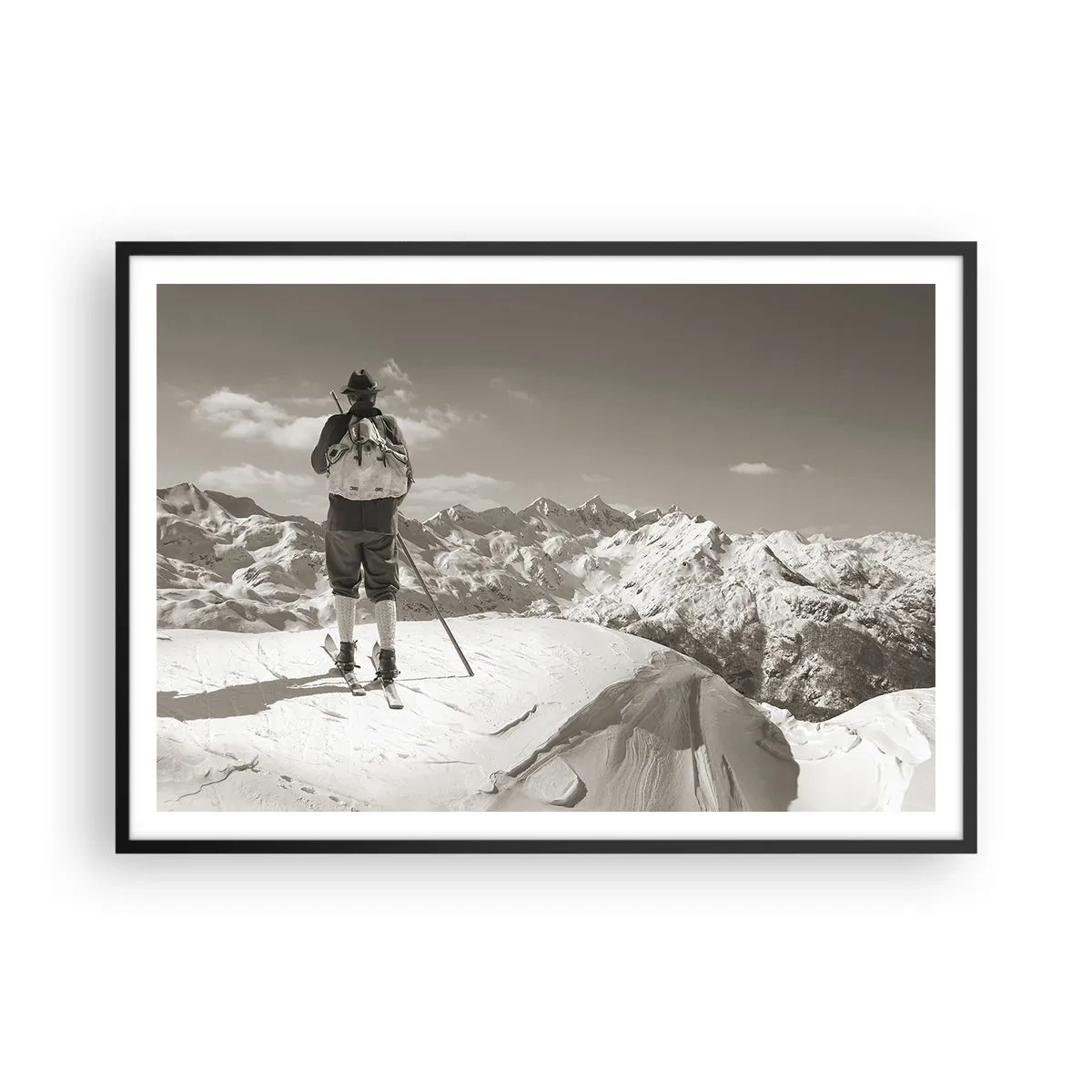 Poster în ramă neagră - Și munții sunt la fel - 100x70 cm