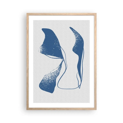 Poster în ramă de stejar deschis - Abstracție înaripată - 50x70 cm