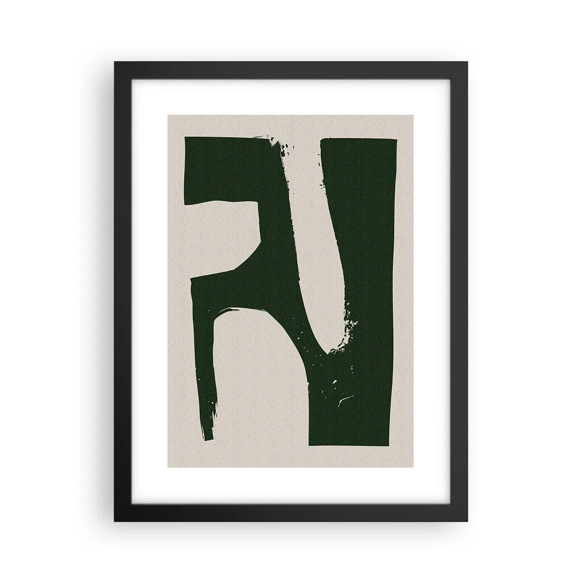 Poster în ramă neagră - Golfuri de alb - 30x40 cm