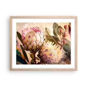 Poster în ramă de stejar deschis - Îmbrățișare cu tandrețe - 50x40 cm