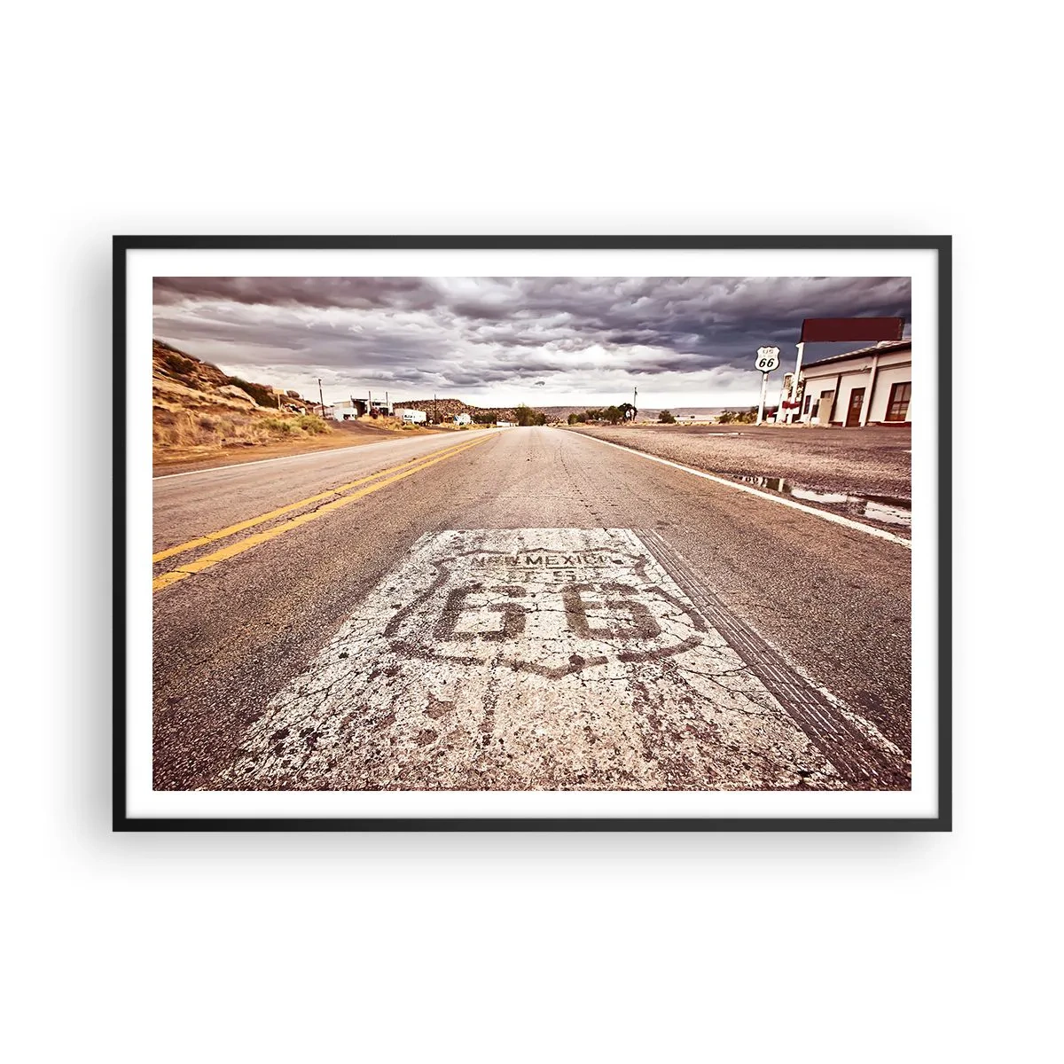 Poster în ramă neagră - Mother Road - o legendă americană - 100x70 cm