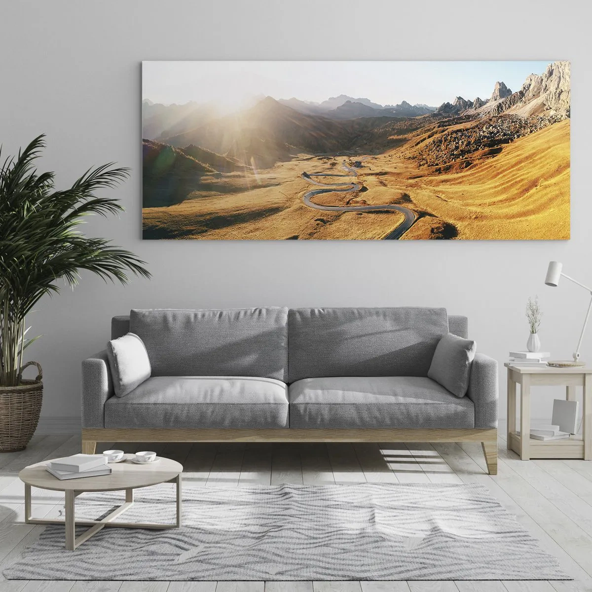 Tablou pe sticlă - Într-o vale de aur - 90x30 cm