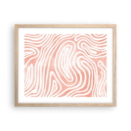 Poster în ramă de stejar deschis - Într-un labirint de coral - 50x40 cm