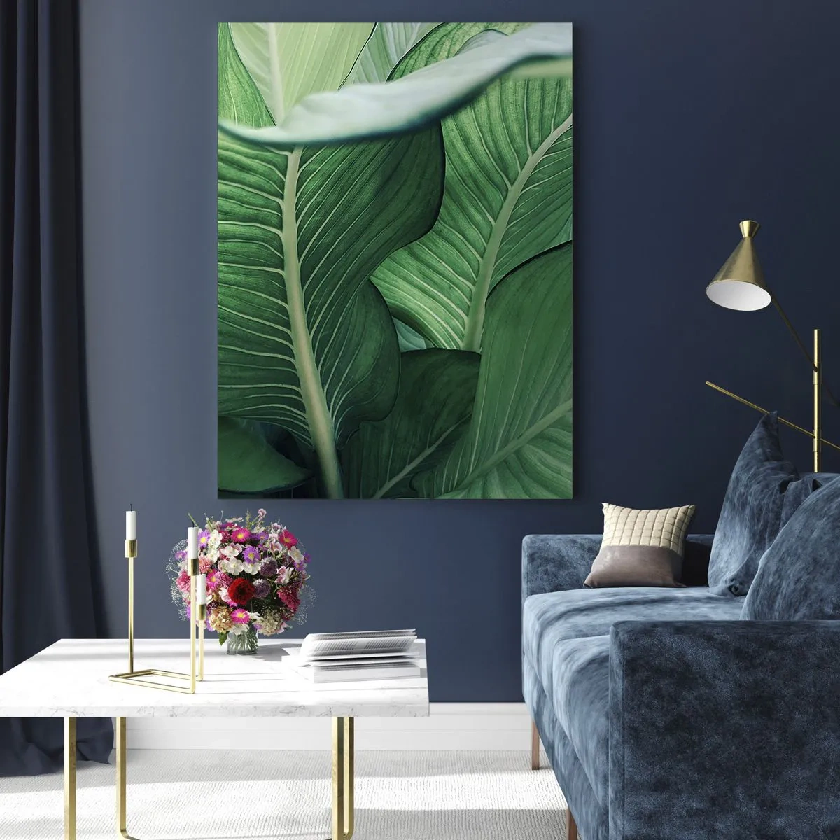 Tablou pe sticlă - Viață intensă în verde - 70x100 cm