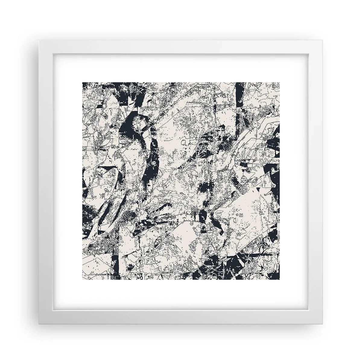 Poster în ramă albă - Întrepătrunderea contrariilor - 30x30 cm