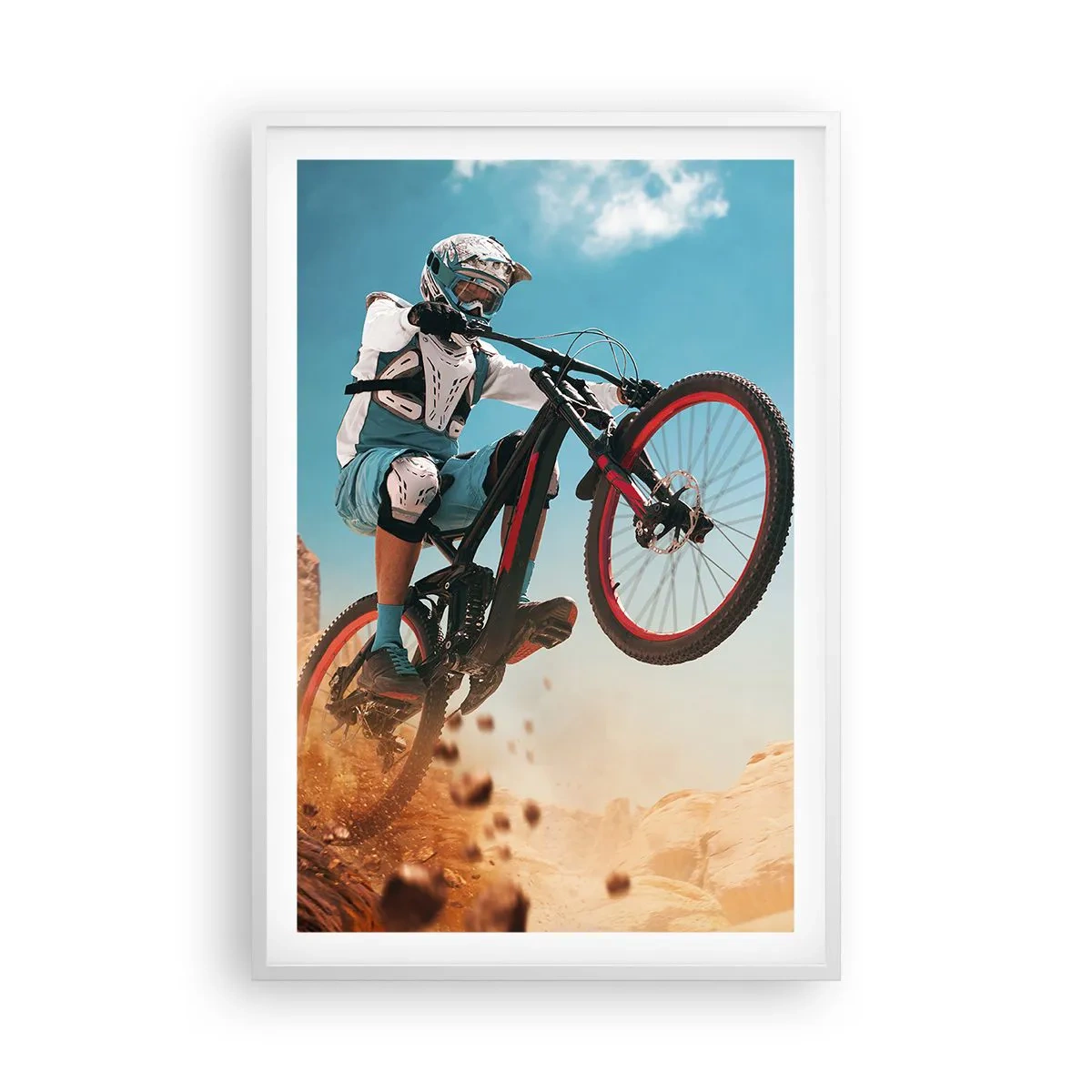Poster în ramă albă - Nebunia demonului bicicletei - 61x91 cm