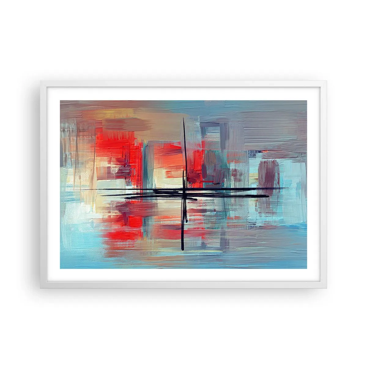 Poster în ramă albă - Peisaj dintr-o dimensiune necunoscută - 70x50 cm