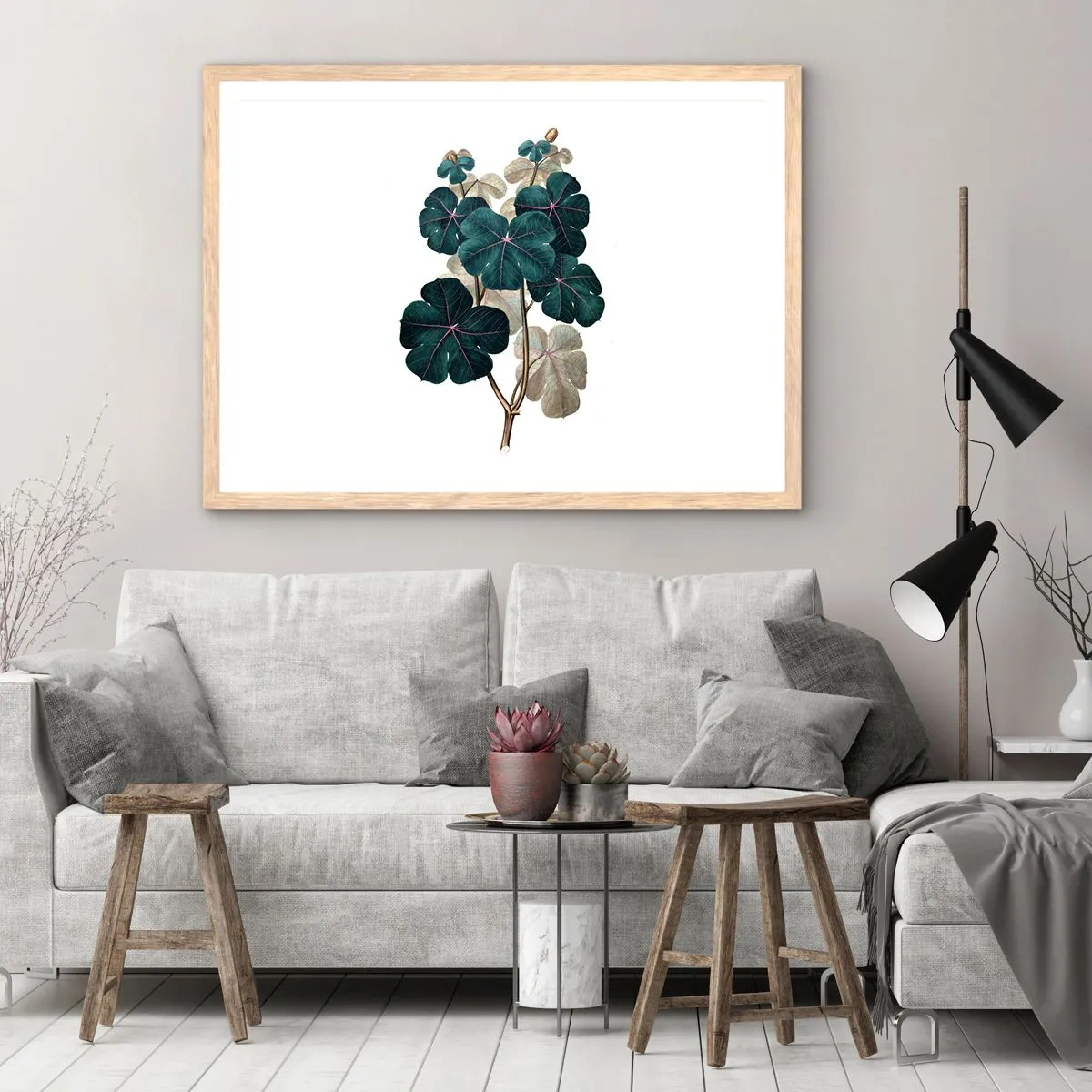 Poster în ramă de stejar deschis - Dintr-un vechi ierbar - 50x40 cm