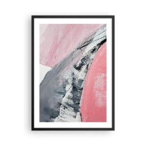 Poster în ramă neagră - O compoziție abstractă în nuanțe de roz și gri. - 50x70cm - Compoziție adaptată - Decorațiune modernă pentru perete pentru living și dormitor ARTTOR