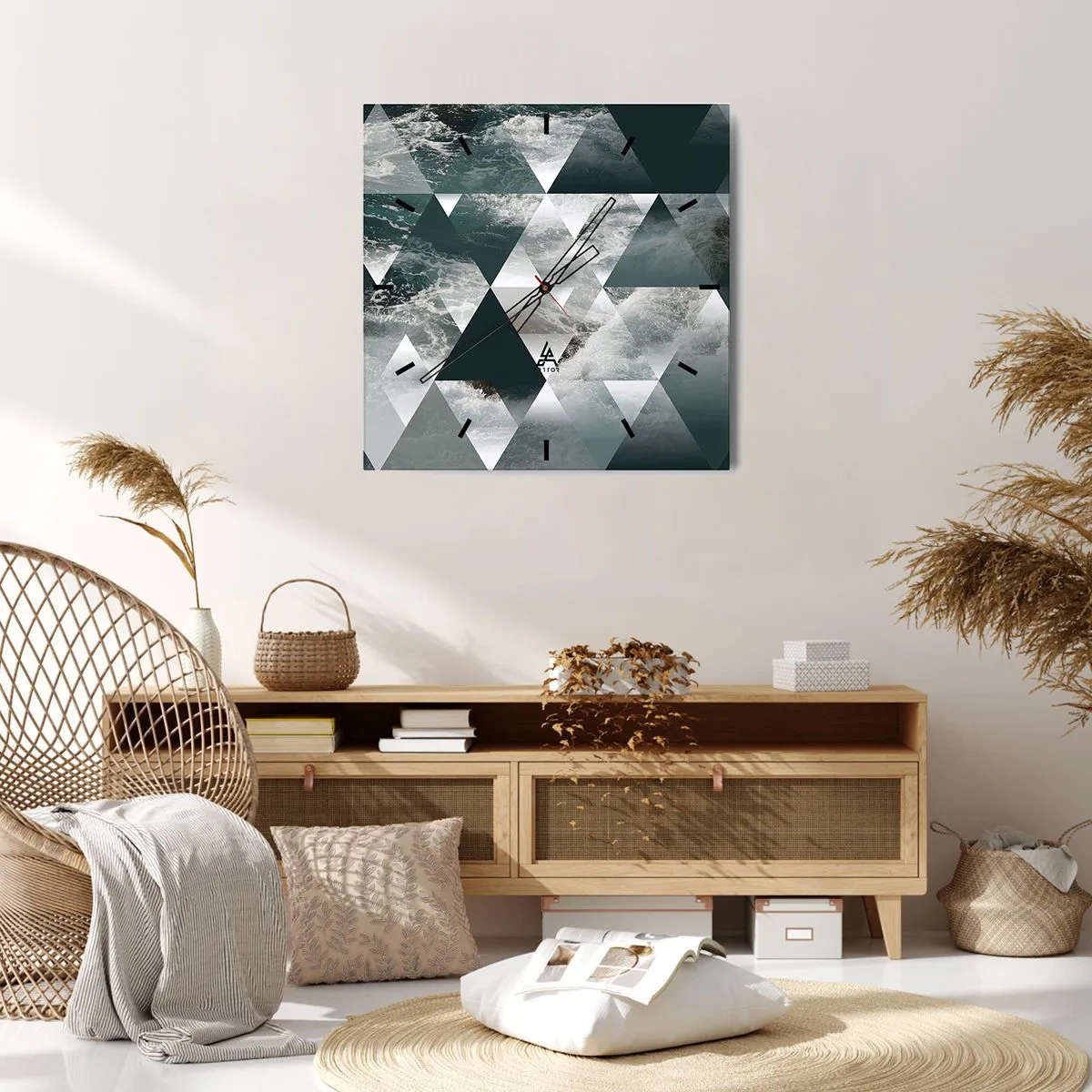 Ceas de perete - Ceas pe sticlă - O perspectivă de cristal - 40x40 cm