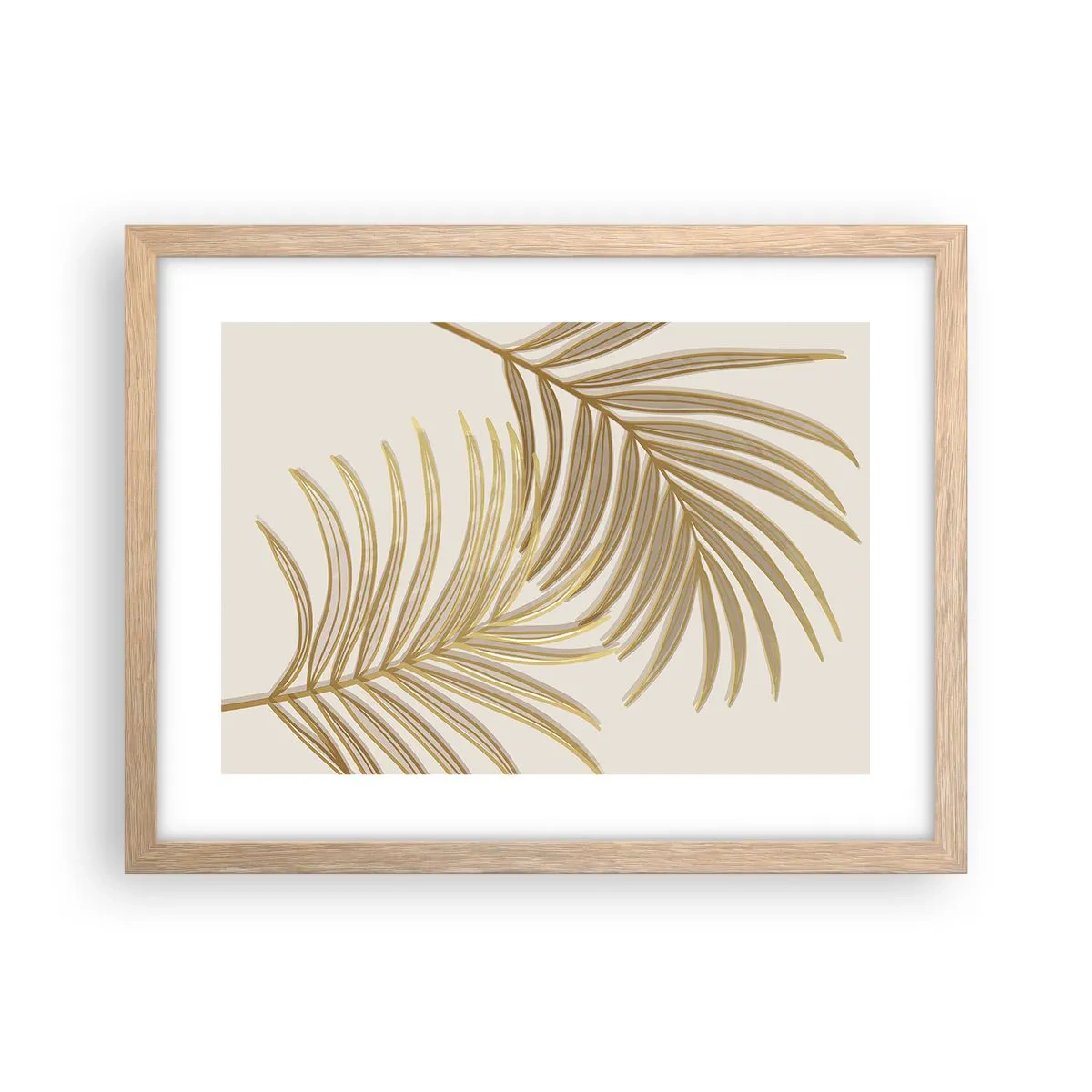 Poster în ramă de stejar deschis - Palmier de aur! - 40x30 cm