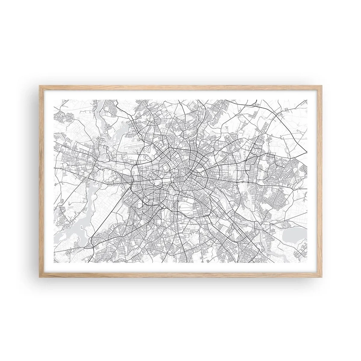 Poster în ramă de stejar deschis - Floare de Berlin - 91x61 cm