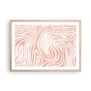 Poster în ramă de stejar deschis - Într-un labirint de coral - 70x50 cm