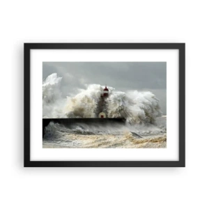 Poster în ramă neagră - Mânia oceanului - 40x30 cm