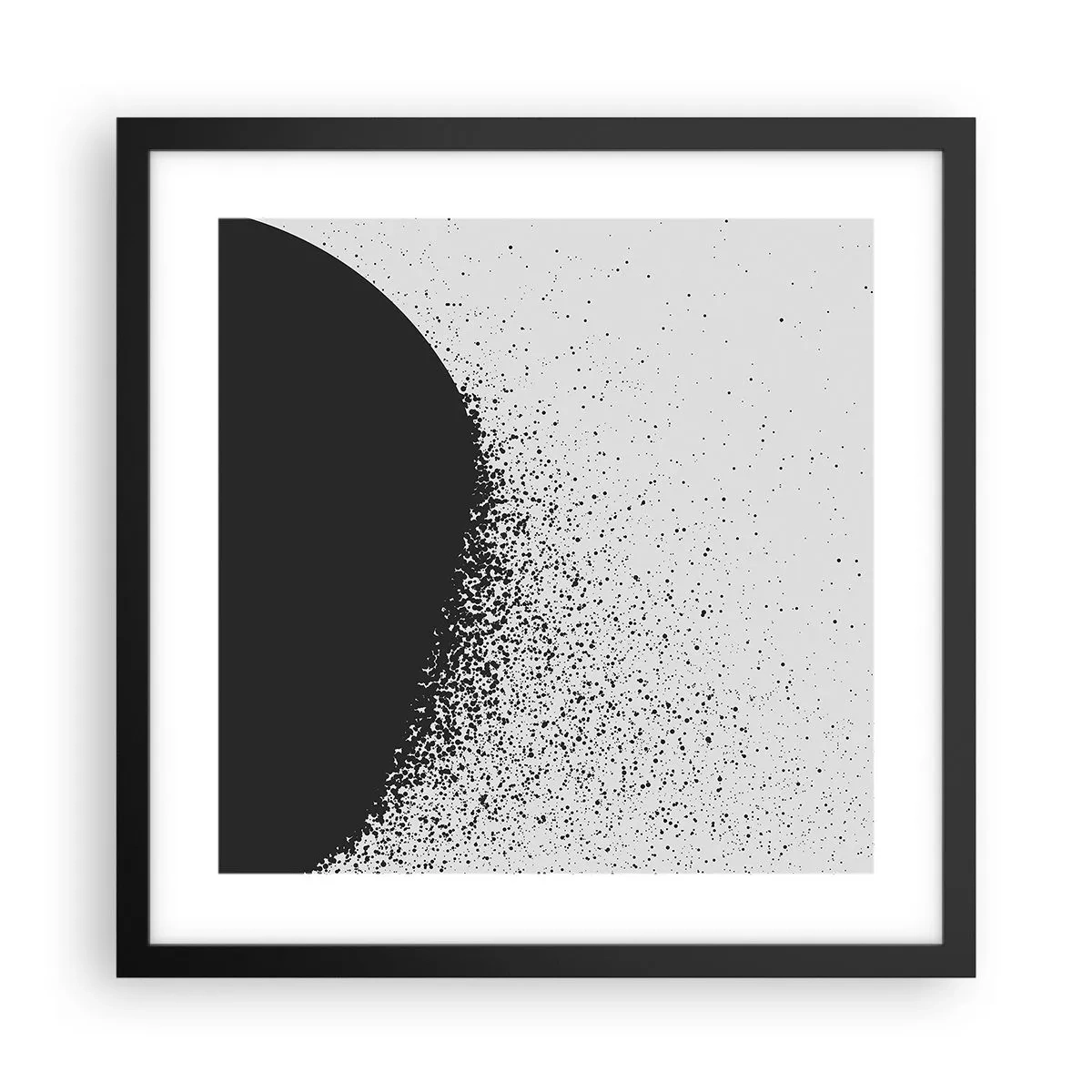 Poster în ramă neagră - Mișcarea particulelor - 40x40 cm