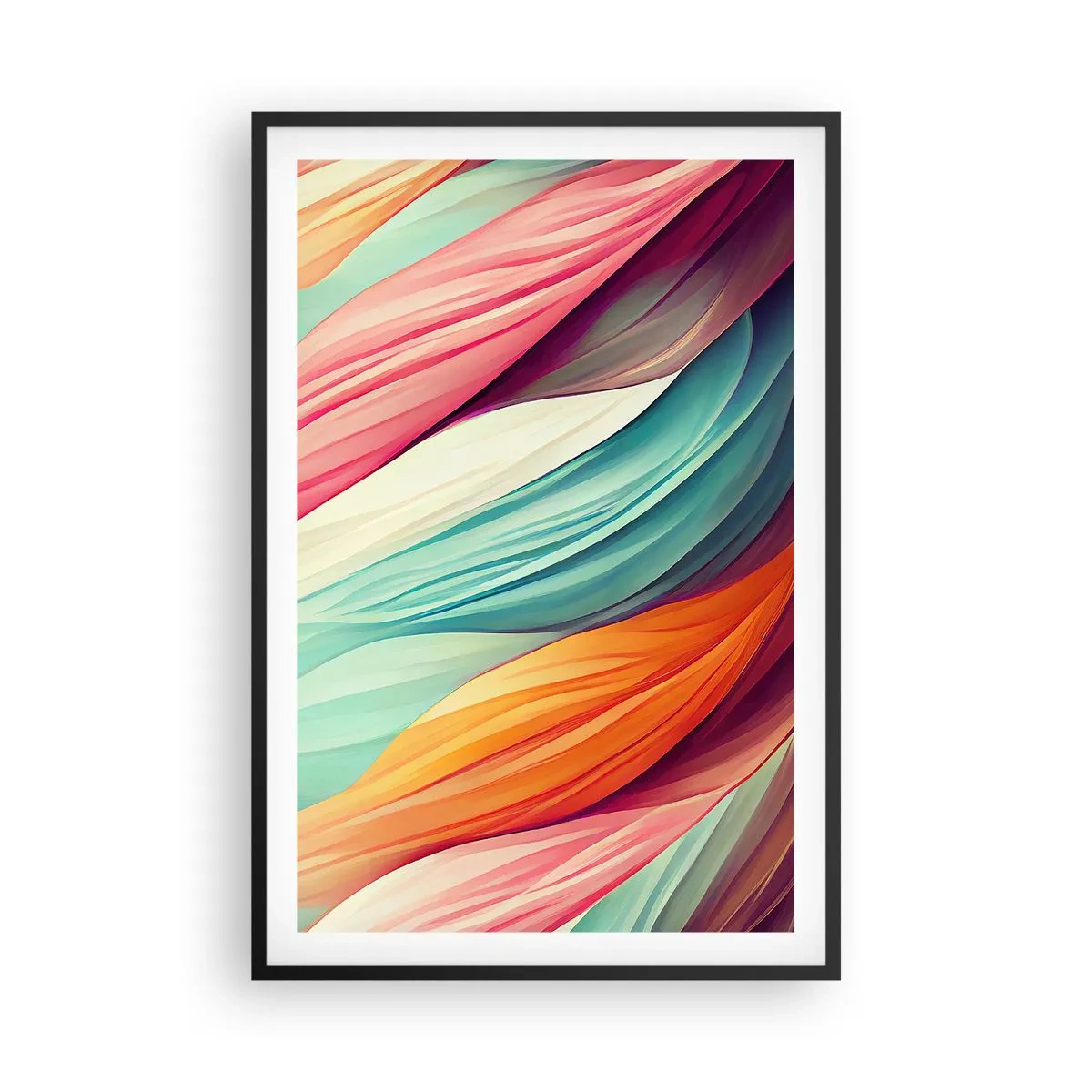 Poster în ramă neagră - Țesătură de curcubeu - 61x91 cm