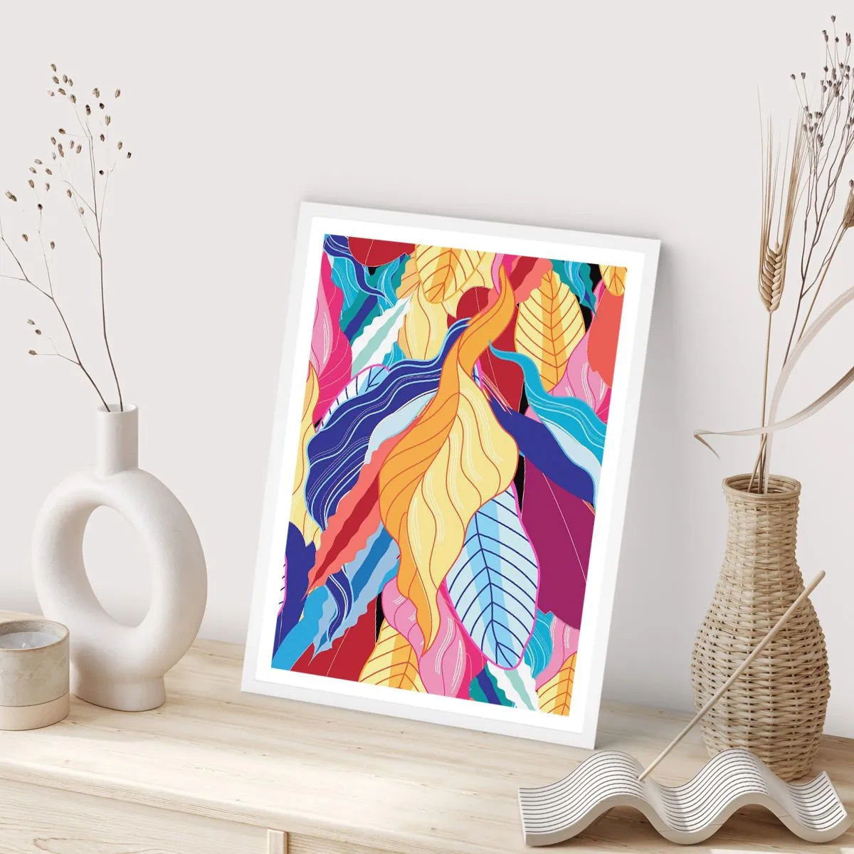 Poster în ramă albă - O dezordine colorată - 30x40 cm