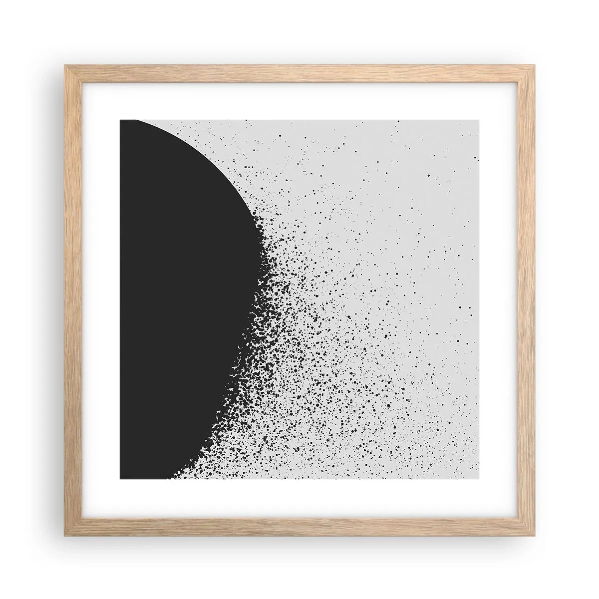 Poster în ramă de stejar deschis - Mișcarea particulelor - 40x40 cm
