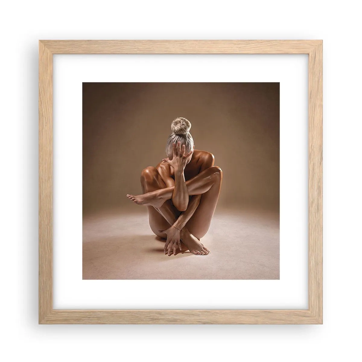 Poster în ramă de stejar deschis - Unitatea trupului și a spiritului - 30x30 cm