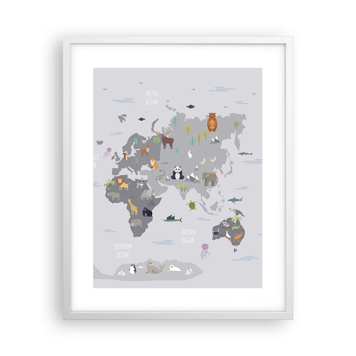 Poster în ramă albă - Spune-mi de unde ești... - 40x50 cm