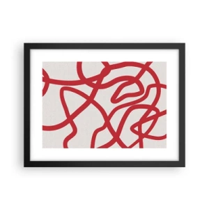 Poster în ramă neagră - Roșu pe alb - 40x30 cm