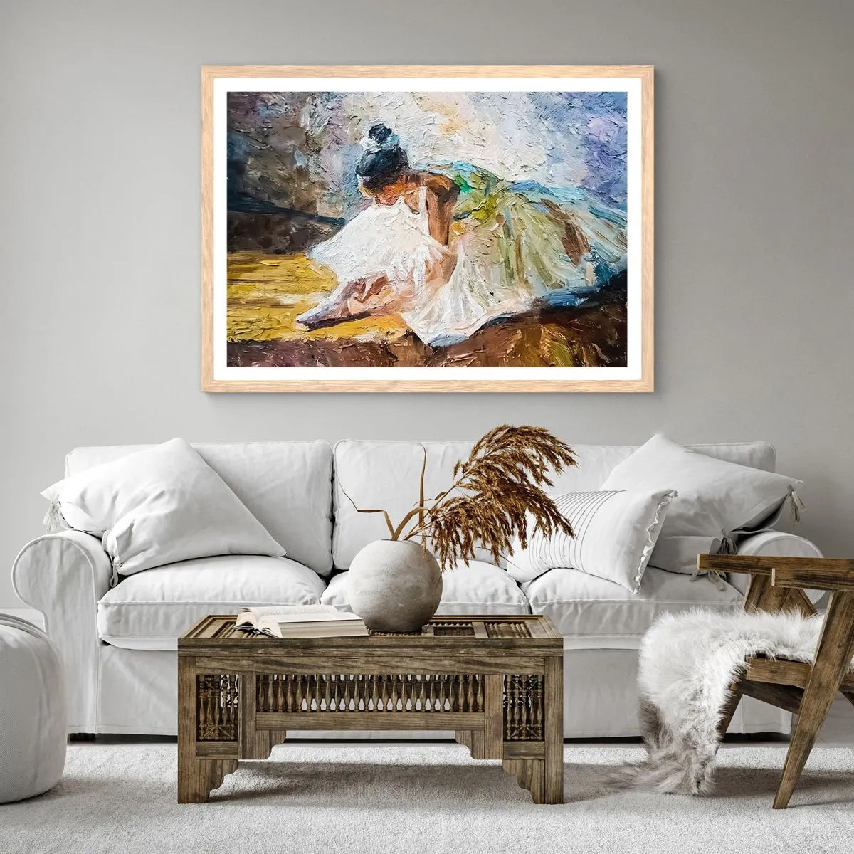 Poster în ramă de stejar deschis - Dintr-un tablou de Degas - 50x40 cm