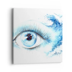Tablou pe pânză - Scufundă-te în albastrul privirii - 30x30 cm