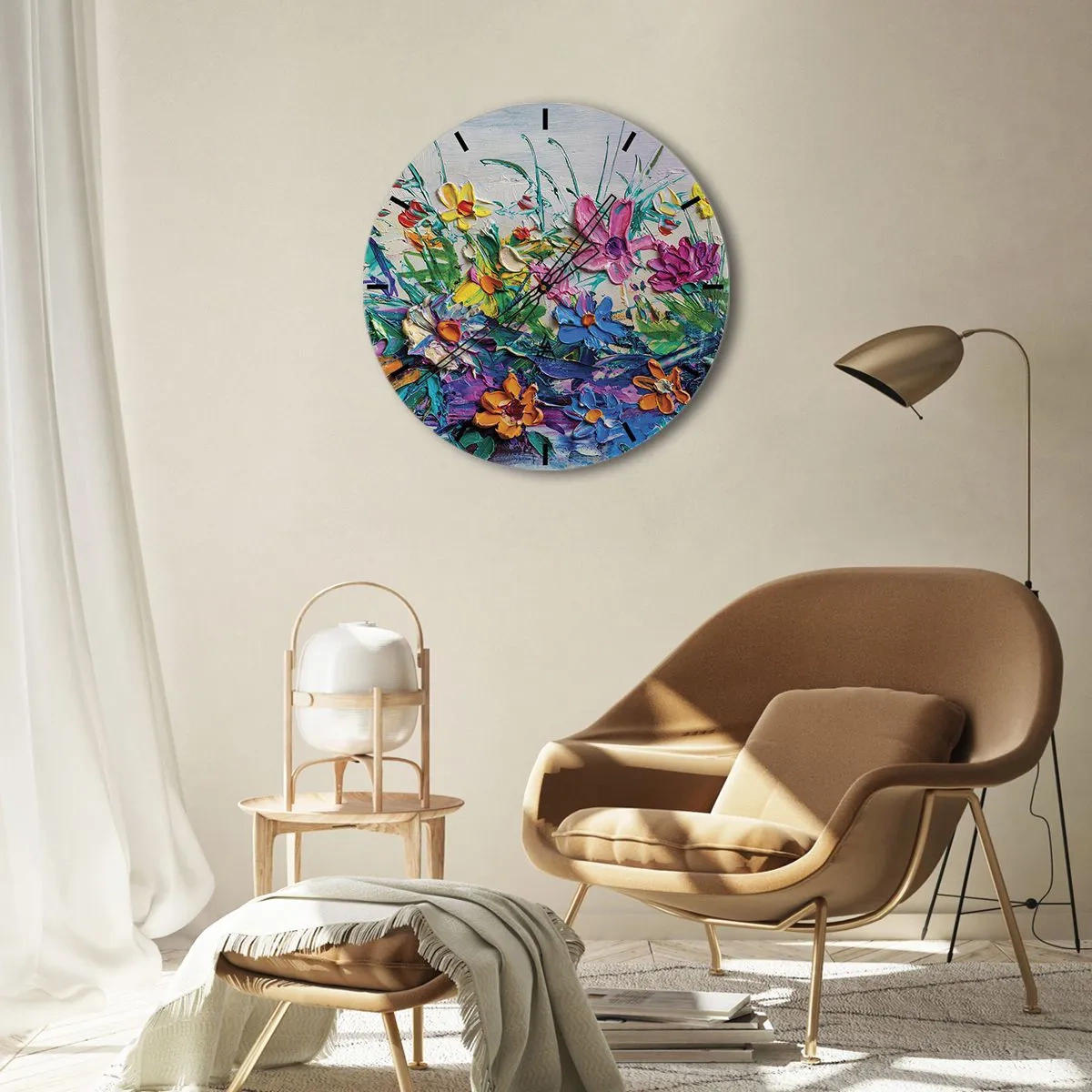 Ceas de perete - Ceas pe sticlă - Nu este deloc o natură moartă - 40x40 cm