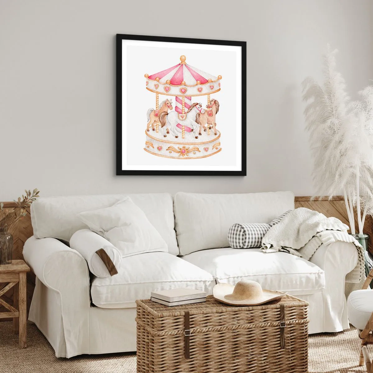 Poster în ramă neagră - Lumea dulce a copilăriei - 30x30 cm