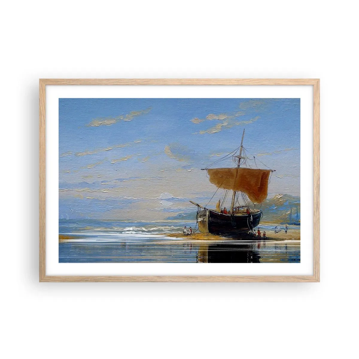 Poster în ramă de stejar deschis - Apă, pământ, aer - 70x50 cm