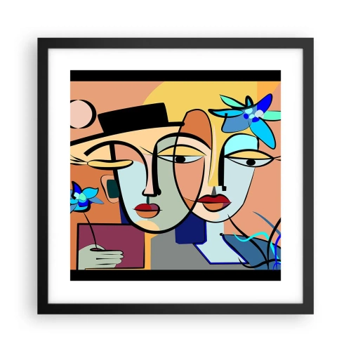 Poster în ramă neagră - Întâlnire cu Picasso - 40x40 cm