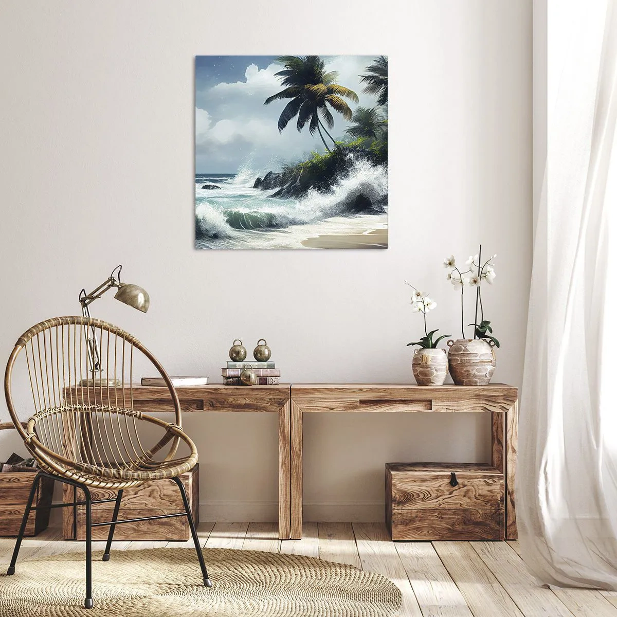 Tablou pe pânză - Pe un țărm tropical - 40x40 cm