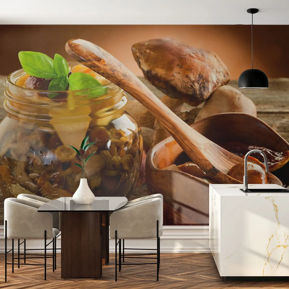 Tapet Premium Canvas - Fie proaspete, fie sărate.... - Gastronomie, Ciuperci, Bucătărie - 250x175 cm