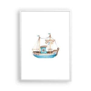 Poster în ramă albă - Ahoy aventura! - 50x70 cm